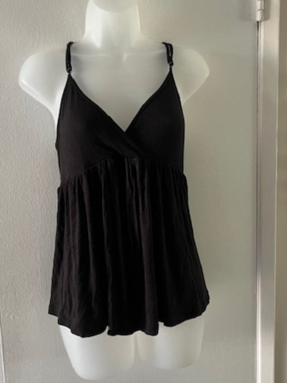 Comfortable Black Flared Tank Top